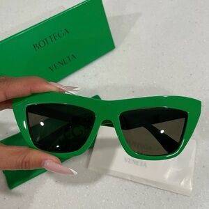 Bottega Veneta Green Wayfarer Sunglasses